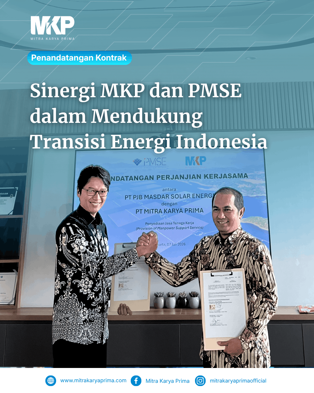 MKP Bersinergi bersama PMSE untuk Masa Depan Energi Bersih
